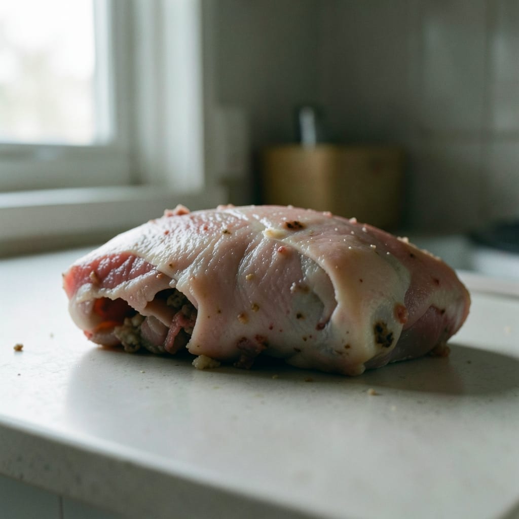 A roast that went wrong, dry and split