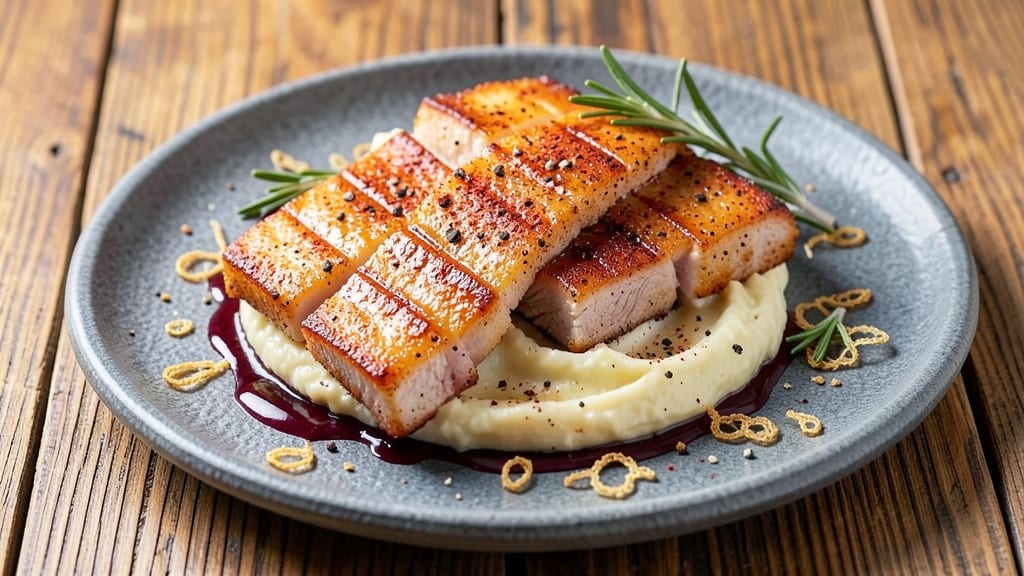 Baked Pork Belly Strips Recipe: Crispy Cornmeal Crust with Juicy Pink Centers