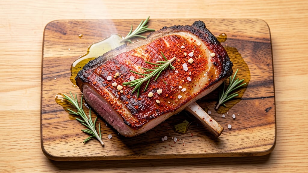 Bone-In Pork Shoulder Steak Recipe: Smoky Crisp Skin and Juicy Pink Centers