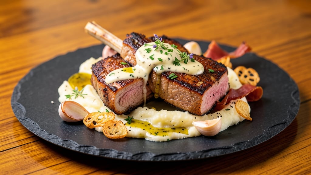 Carrabba's Pork Chops Recipe: Herb Butter Roast With Vinegar-Braised Crisp