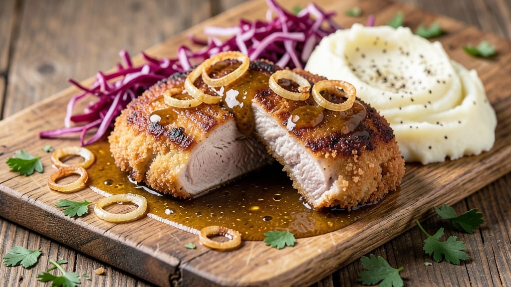 German Pork Recipe: Smoky Mustard-Braised Schnitzel-Style Bites
