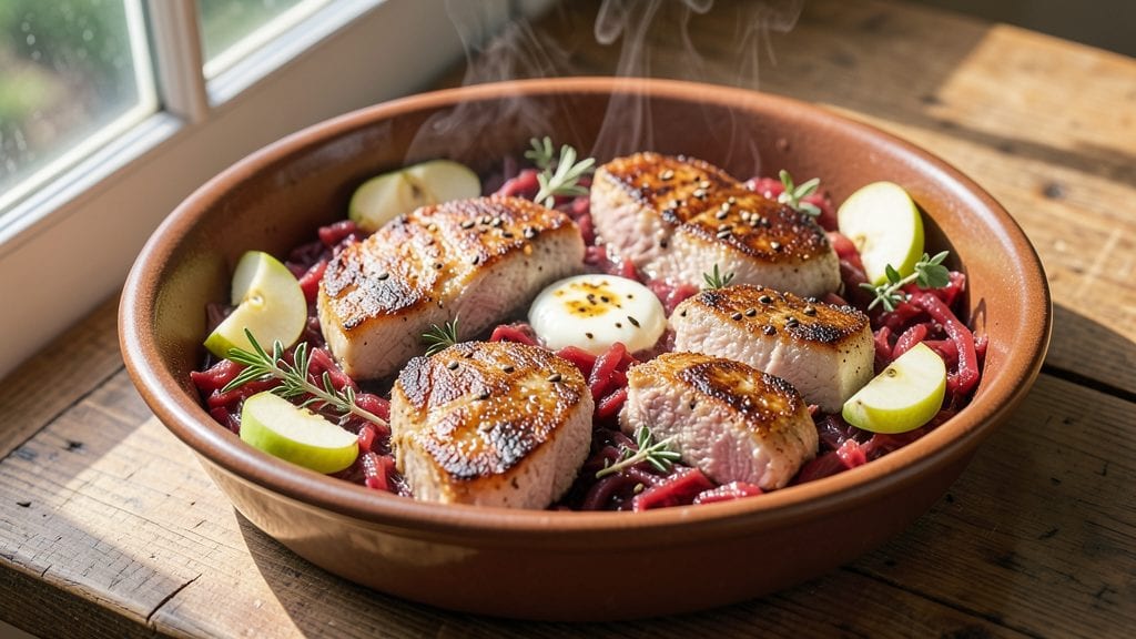 Polish Pork Chops With Sauerkraut Recipe: Smoky Pan-Seared Crispness