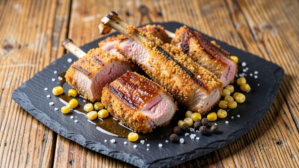 Pork Chop Rib End Recipe: Crispy Cornmeal Crust Over Juicy Pink Meat