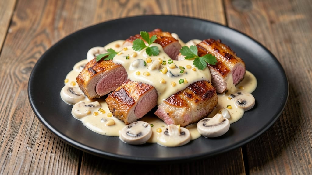 Pork Chops With Creamy Mushroom Sauce Recipe: Pan-Seared Crispness in Rich Umami Gravy