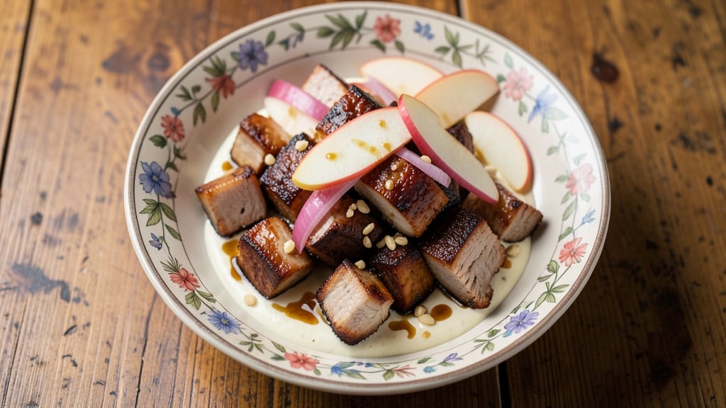 Pork Salad Recipe: Crispy Cubes and Cool Creamy Dressing