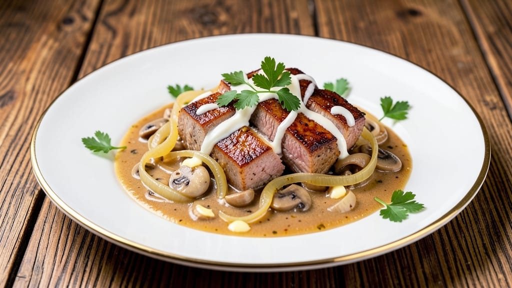 Pork Stroganoff Recipe: Smooth Mushroom Cream Sauce Over Tender Pork