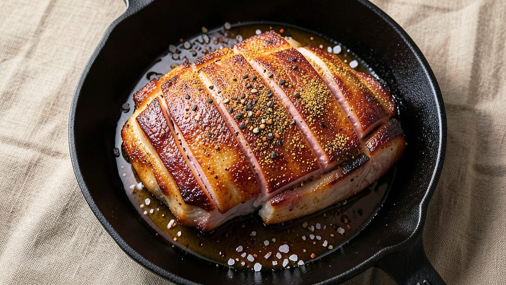 Whole Pork Belly Recipe: Crispy Cornmeal Crowns Over Silky Pink Meat